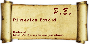 Pinterics Botond névjegykártya