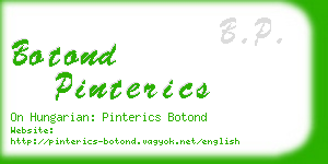 botond pinterics business card